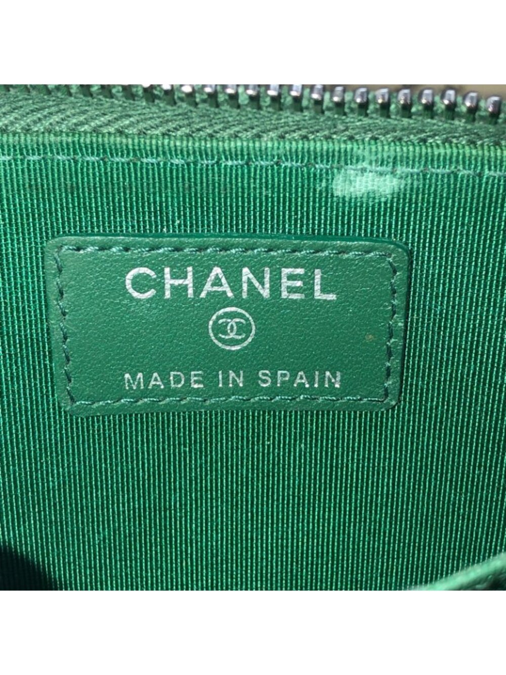 Chanel Coin Case CC Logo Quilted Green Card - Picture 8 of 9